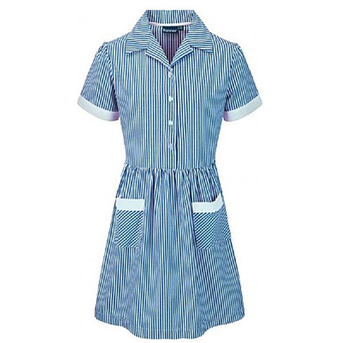 BLUE/WHITE STRIPE DRESS