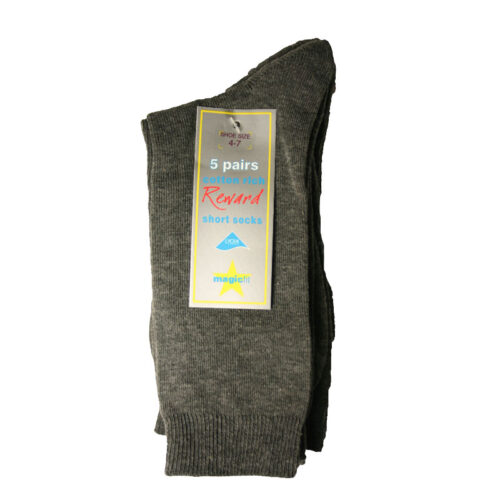 5 PACK GREY SHORT SOCKS