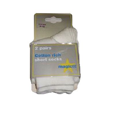 ANKLE SOCKS (TWIN PACK) WHITE