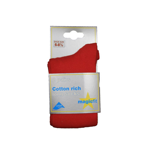LONG SOCKS COTTON TWIN RED