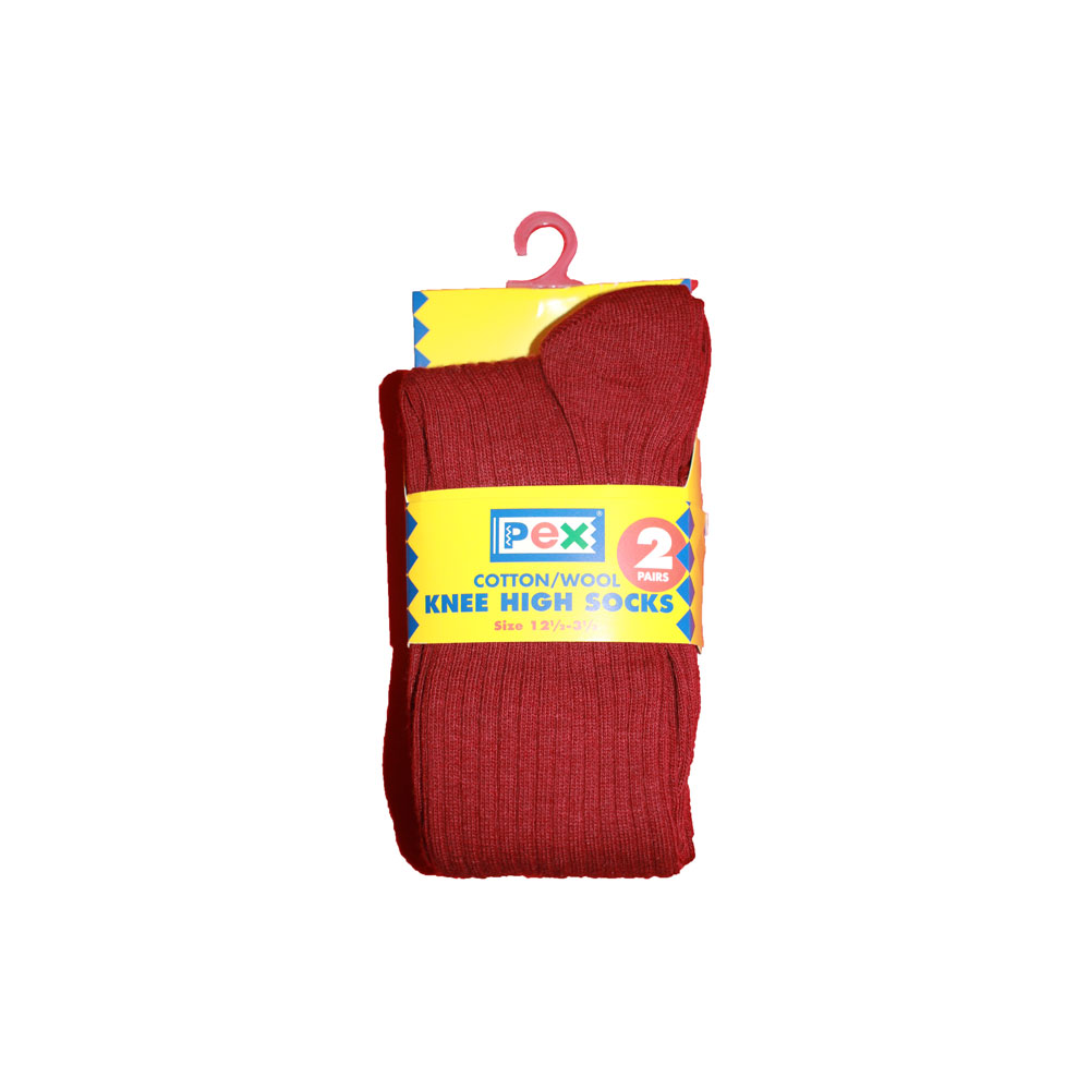 LONG SOCKS COT. TWIN MAROON