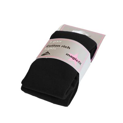 TIGHTS BLACK TWIN- COTTON RICH