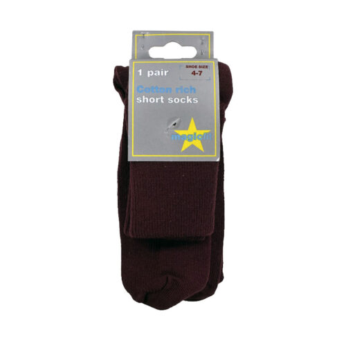 SHORT SOCKS COT. TWIN MAROON