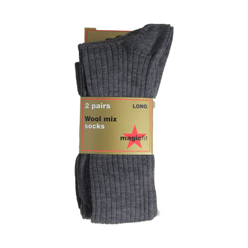 LONG SOCKS WOOL TWIN - GREY