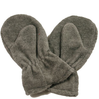 GREY FLEECE MITTENS