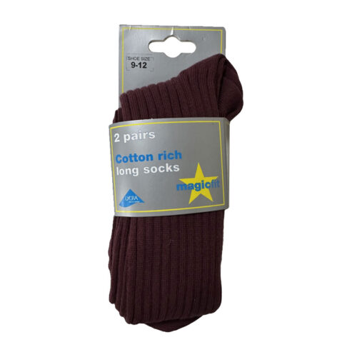 LONG SOCKS COT. TWIN MAROON