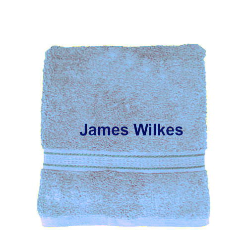 TOWEL LIGHT BLUE INC EMB