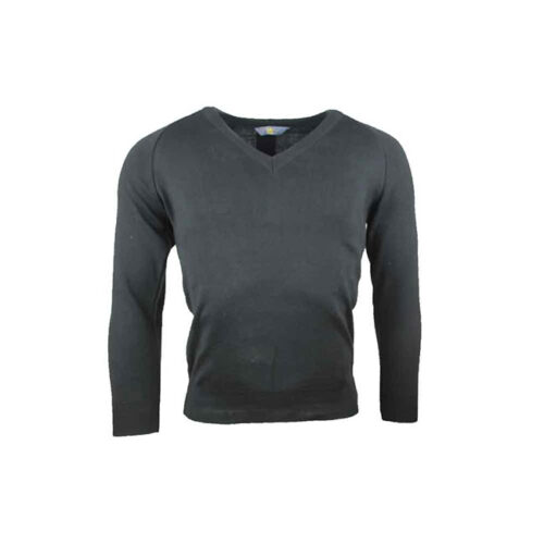 BLACK V-NECK SCHOOL JUMPER
