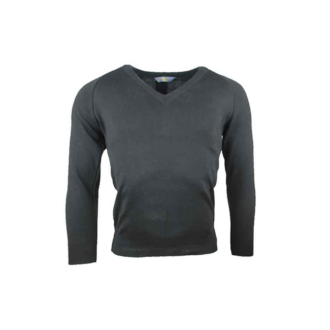 BLACK V-NECK SCHOOL JUMPER