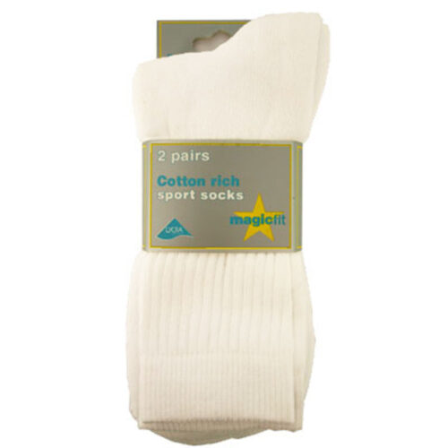 WHITE SPORTS SOCKS (TWIN PACK)